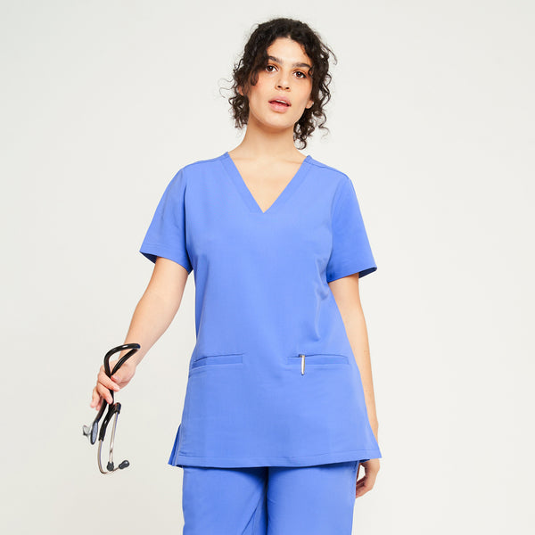 Simki 4955 Ari Scrub Top - Ciel