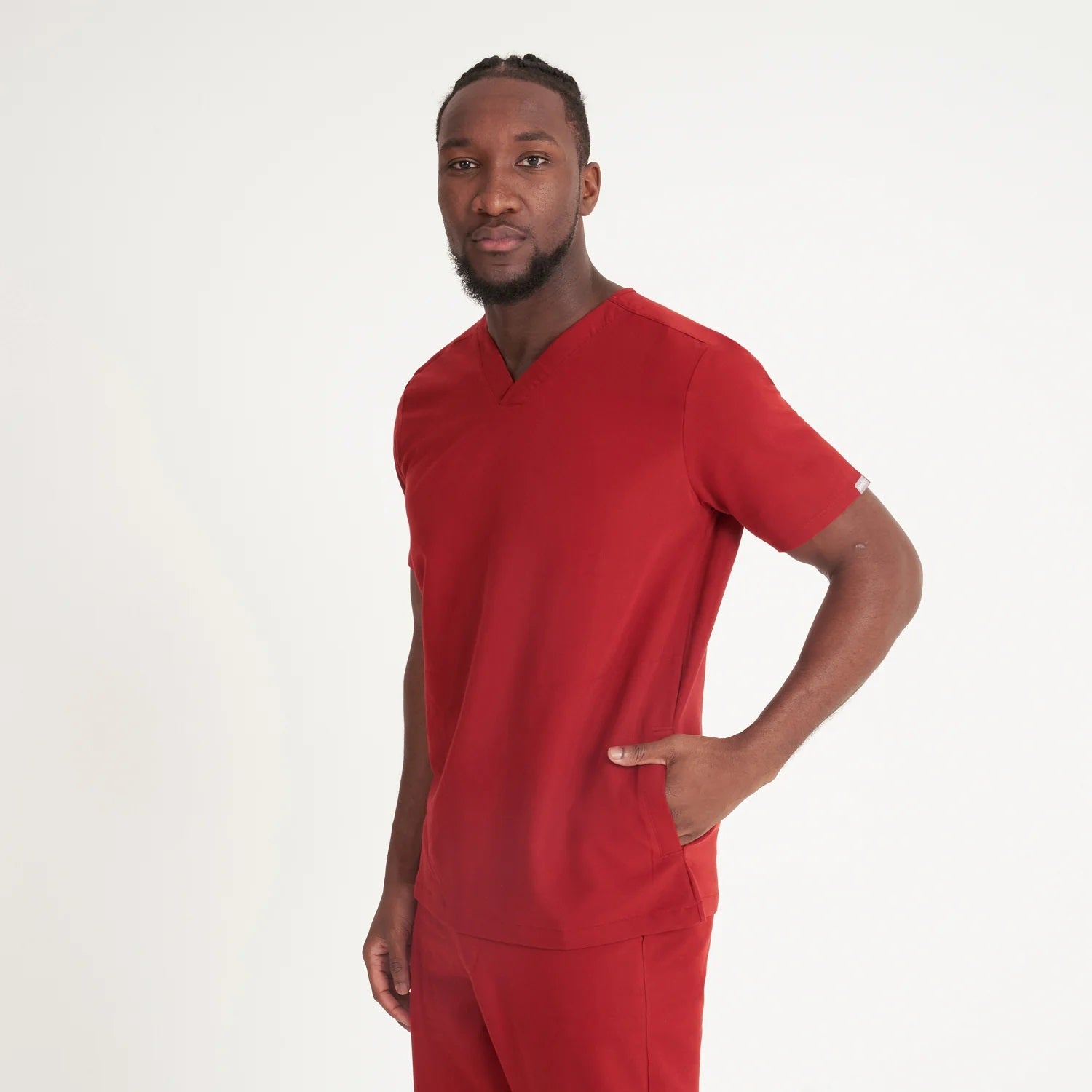 Simki 4950 Oscar Male Scrub Top - Burgundy