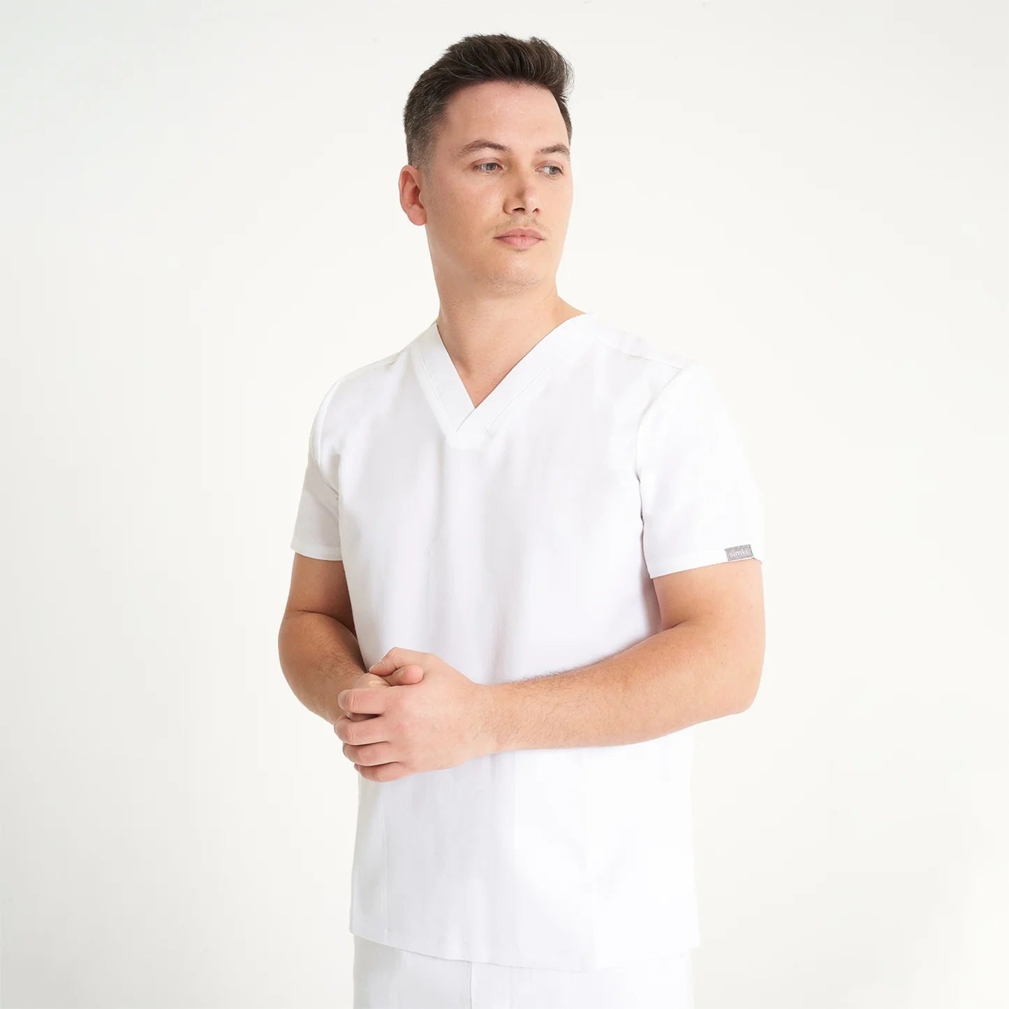 Simki 4950 Oscar Male Scrub Top - White