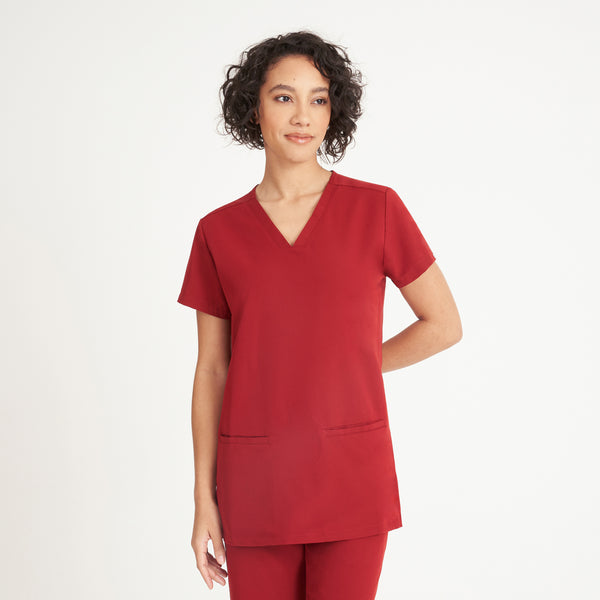 Simki 4955 Ari Scrub Top - Burgundy