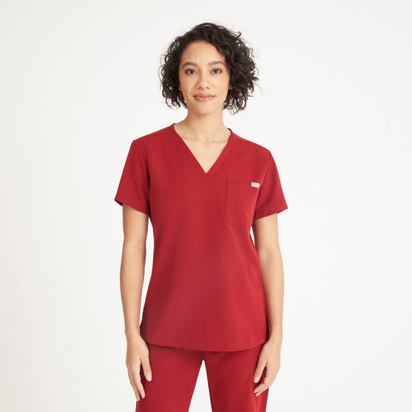 Simki 4957 Nova Scrub Top - Burgundy