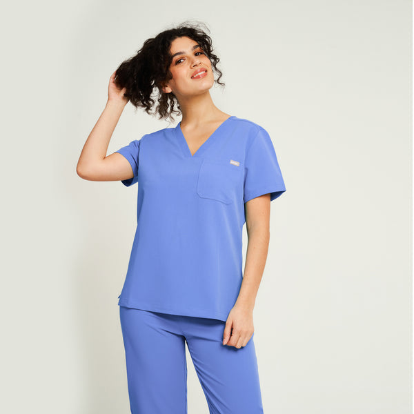 Simki 4957 Nova Scrub Top - Ciel
