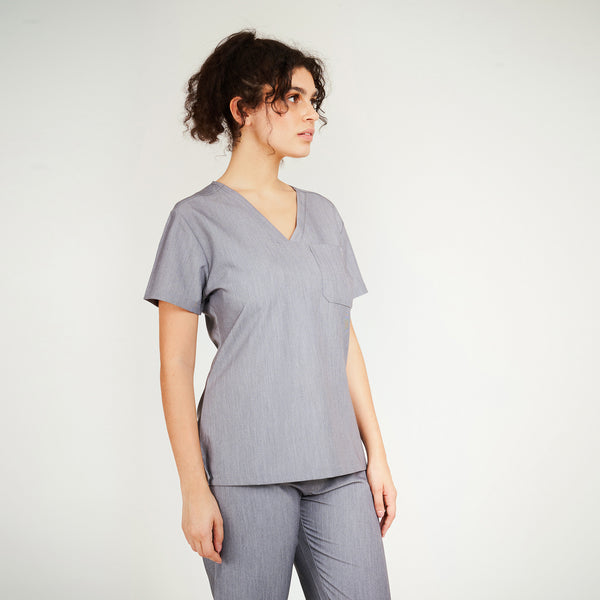 Simki 4957 Nova Scrub Top - Charcoal