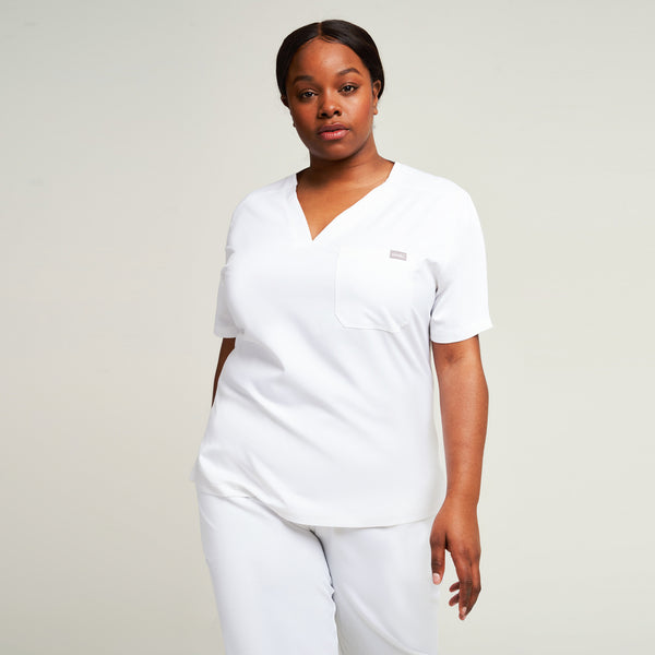 Simki 4957 Nova Scrub Top - White