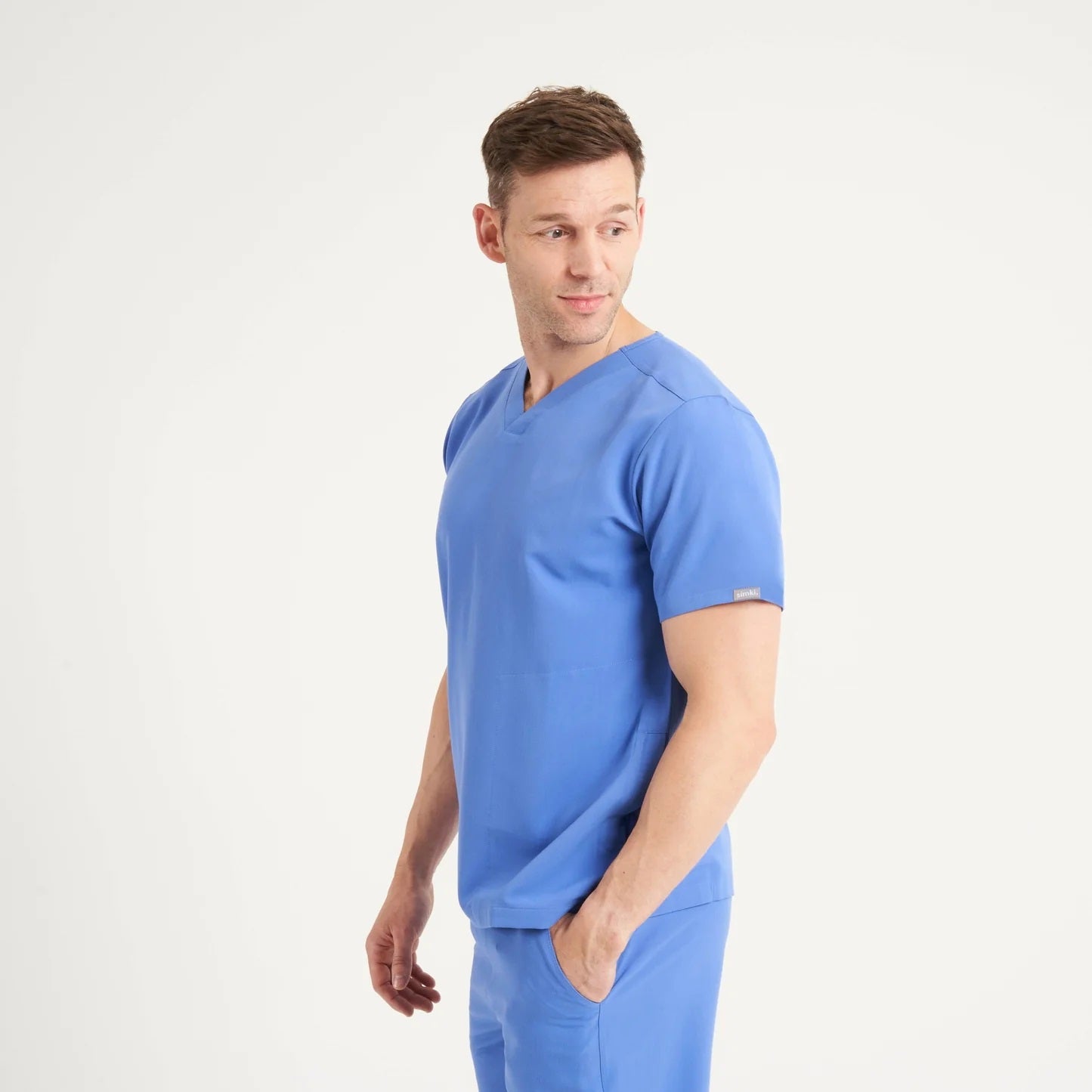 Simki 4950 Oscar Male Scrub Top - Ciel