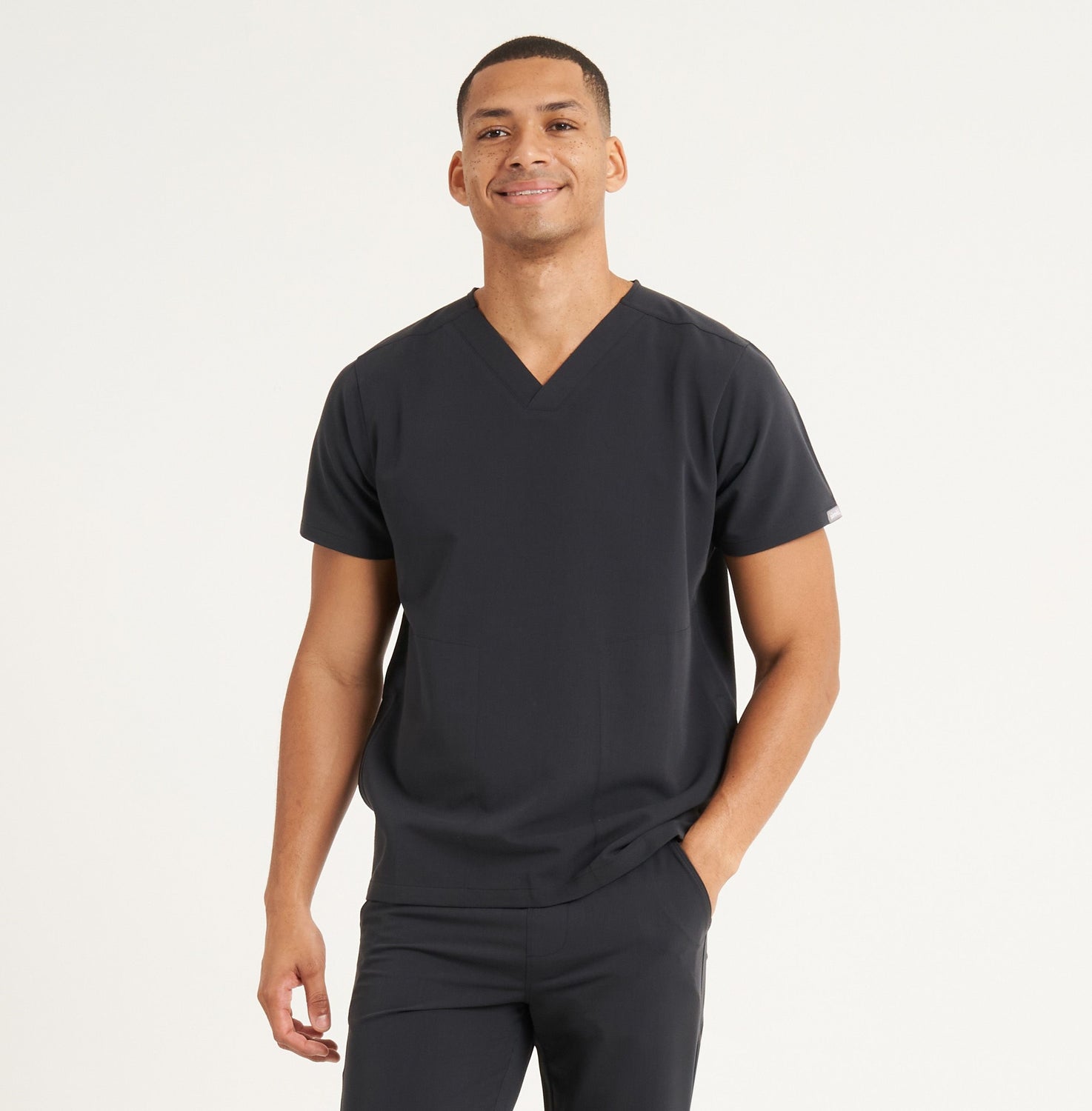 Simki 4950 Oscar Male Scrub Top - Black