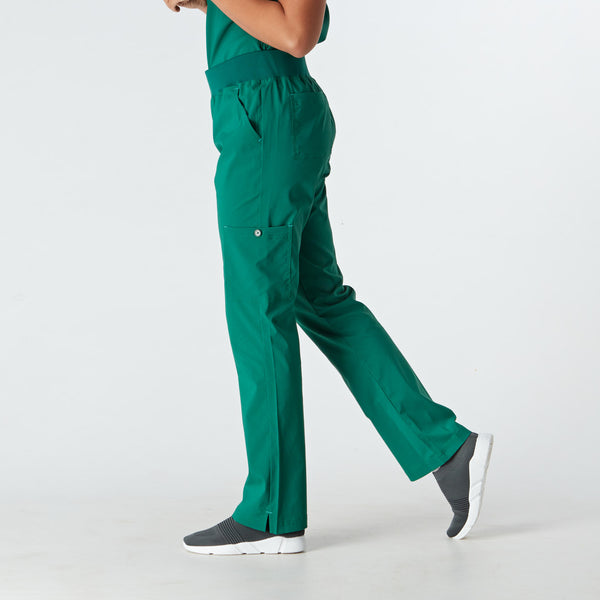 Como Ladies Treated Scrub Trouser - Hunter