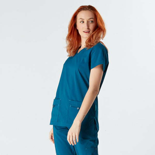 Siena Ladies Treated Scrub Top - Caribbean
