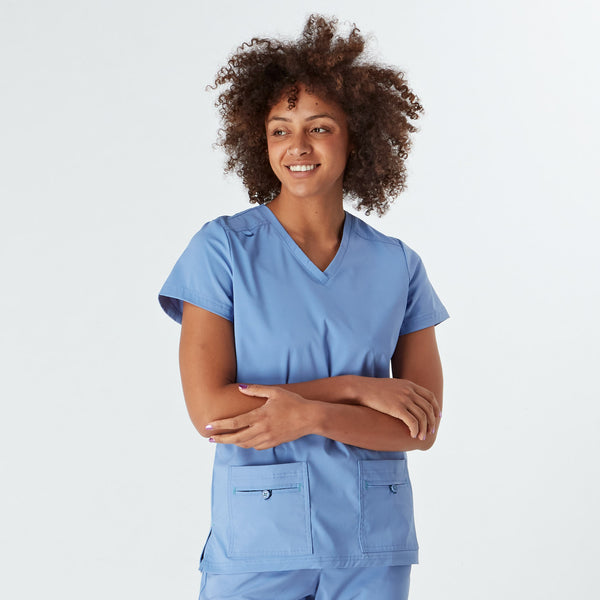 Siena Ladies Treated Scrub Top - Ciel
