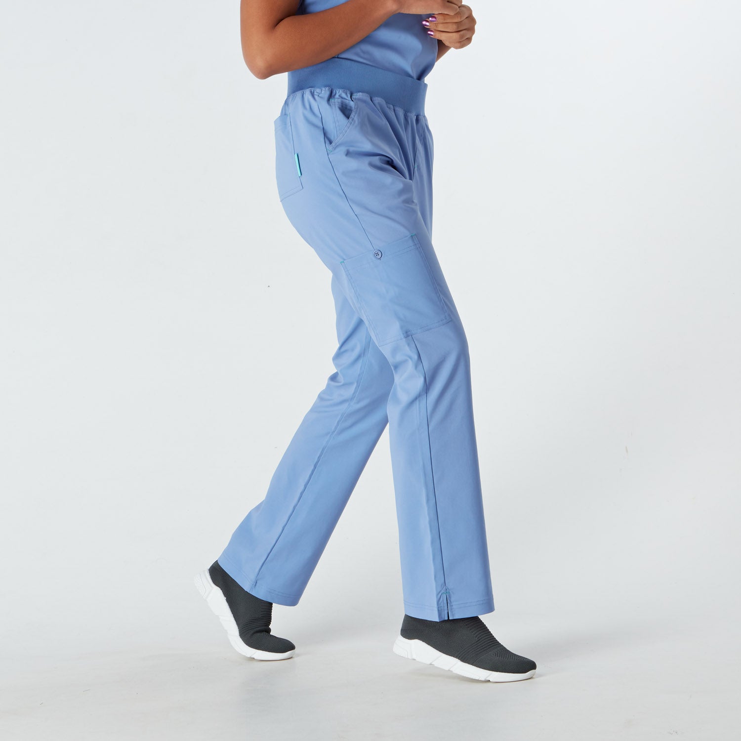 Como Ladies Treated Scrub Trouser - Ciel