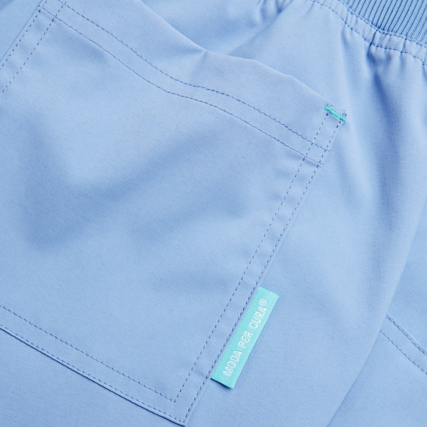 Como Ladies Treated Scrub Trouser - Ciel