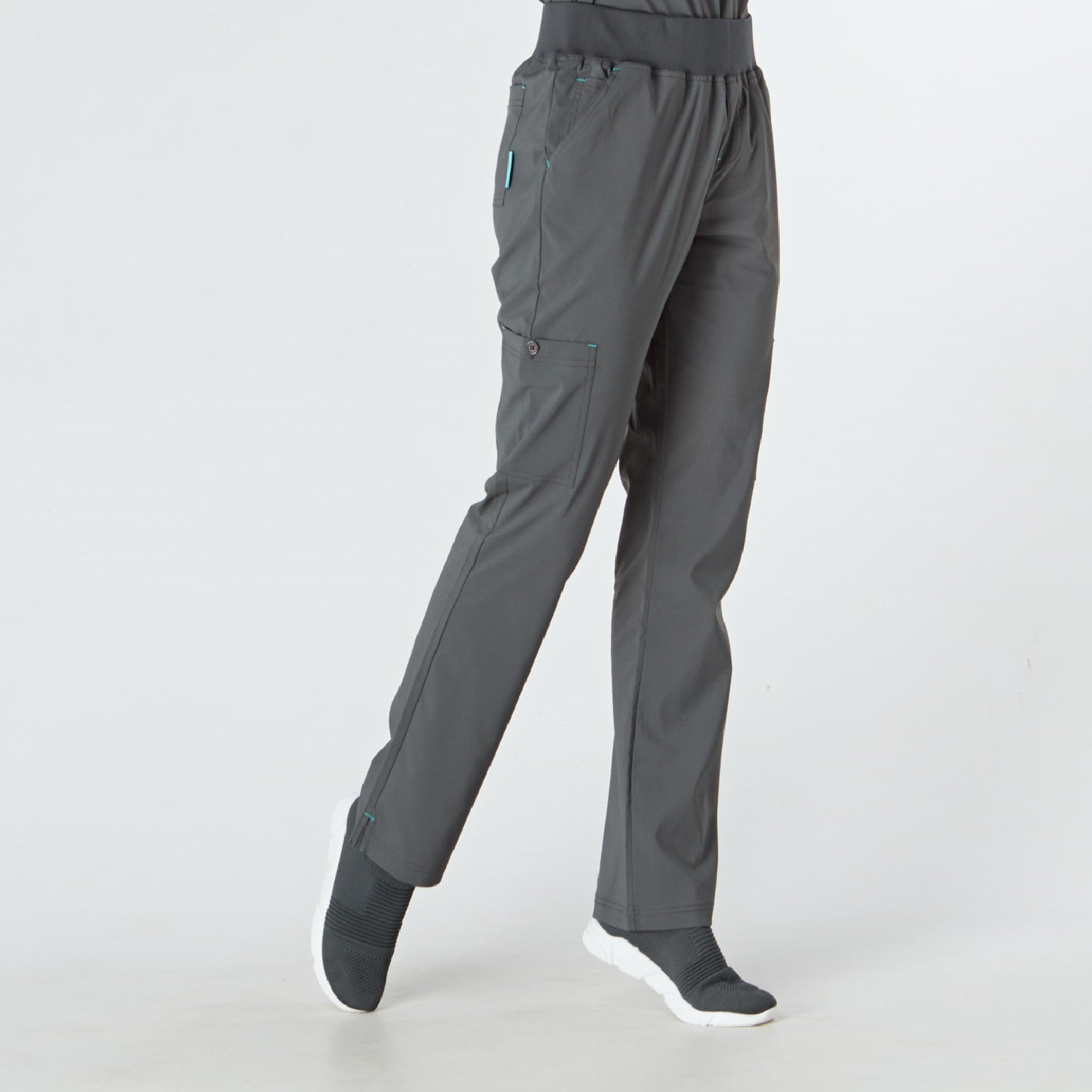 Como Ladies Treated Scrub Trouser - Pewter