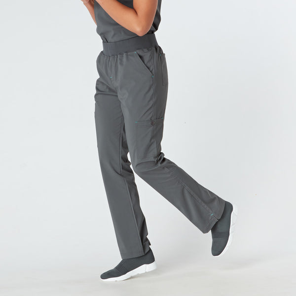 Como Ladies Treated Scrub Trouser - Pewter