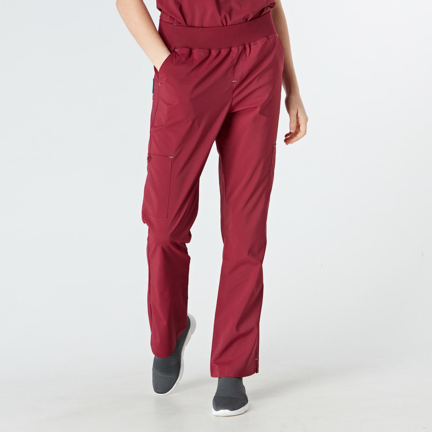 Como Ladies Treated Scrub Trouser - Wine