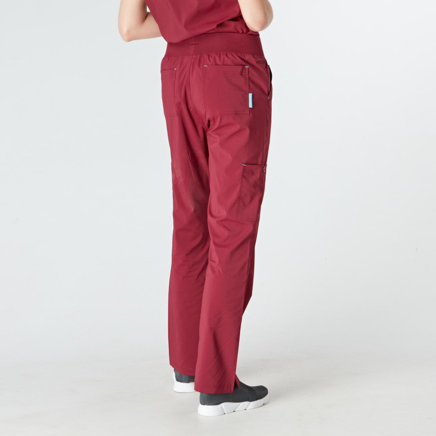 Como Ladies Treated Scrub Trouser - Wine