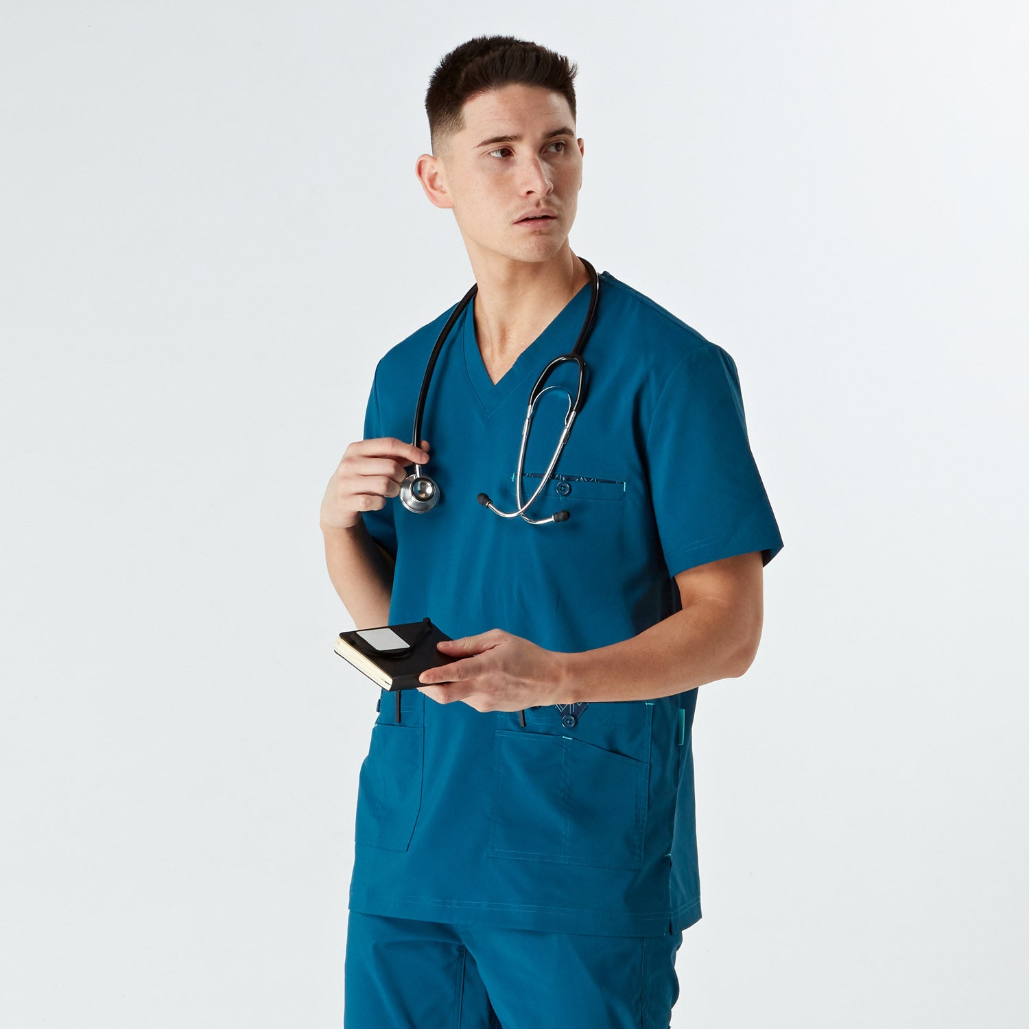 Imola Men’s Treated Scrub Top - Caribbean