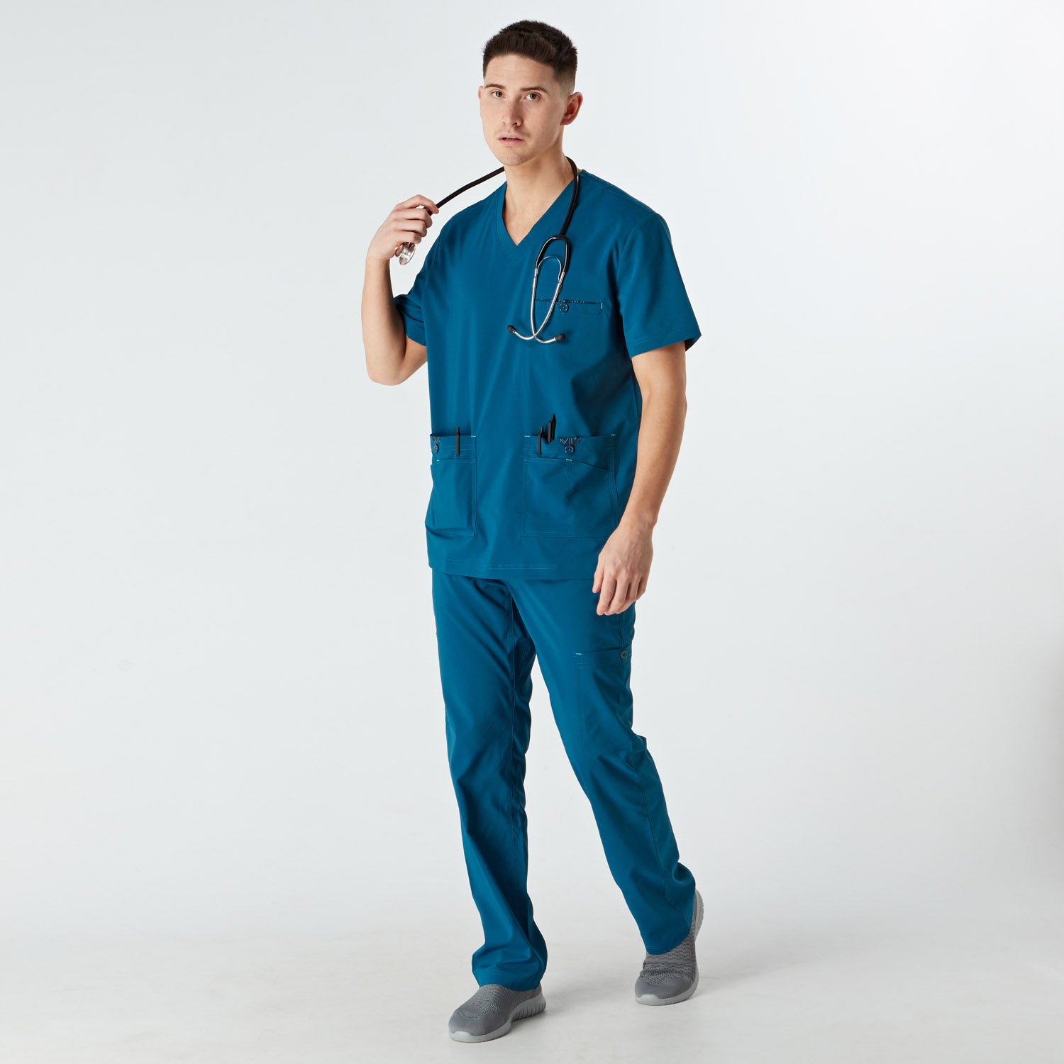Imola Men’s Treated Scrub Top - Caribbean