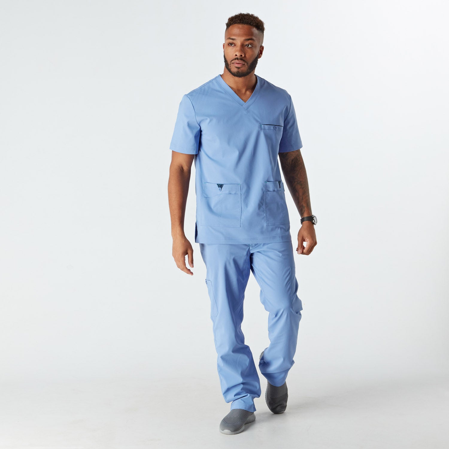 Imola Men's Treated Scrub Top - Ciel – Moda Per Cura