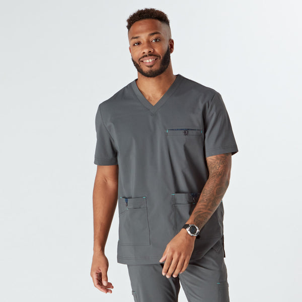 Imola Men’s Treated Scrub Top - Pewter