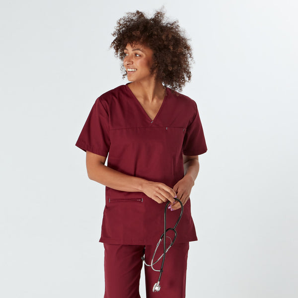 Amalfi Unisex Scrub Top - Wine