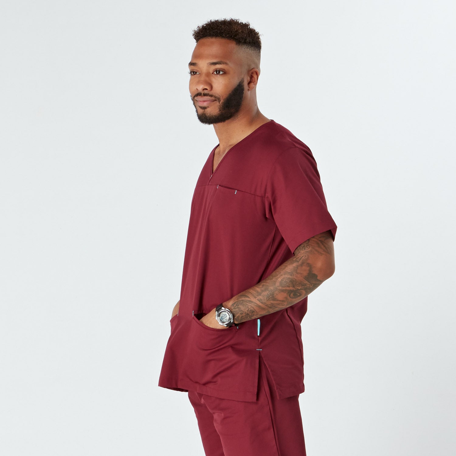 Amalfi Unisex Scrub Top - Wine