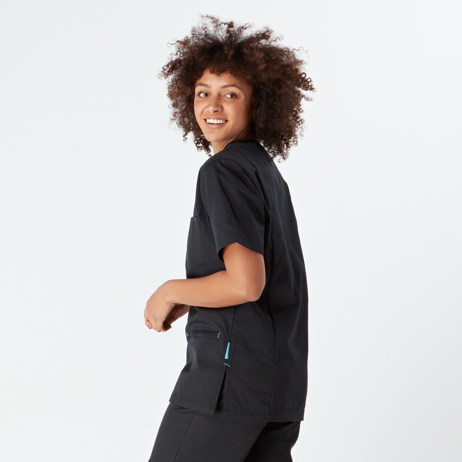 Amalfi Unisex Scrub Top - Black