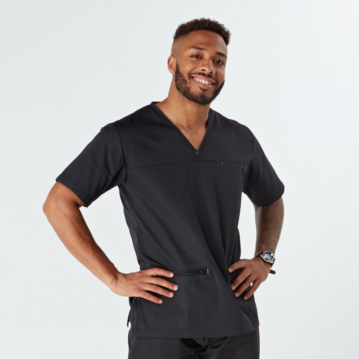 Amalfi Unisex Scrub Top - Black