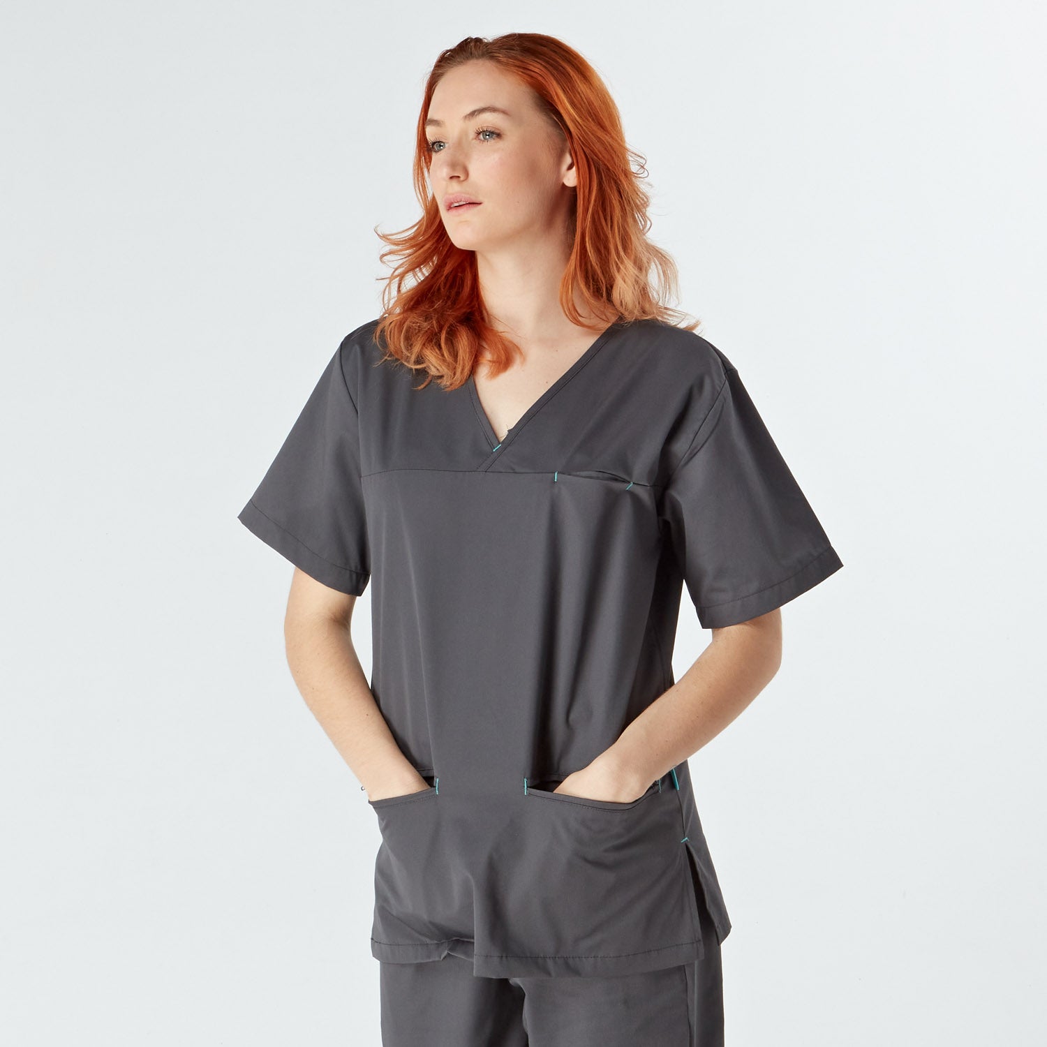 Amalfi Unisex Scrub Top - Pewter