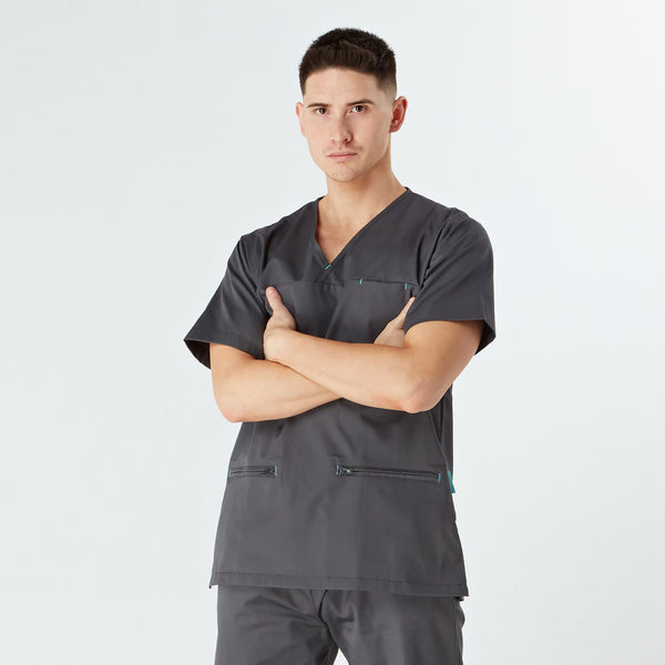Amalfi Unisex Scrub Top - Pewter