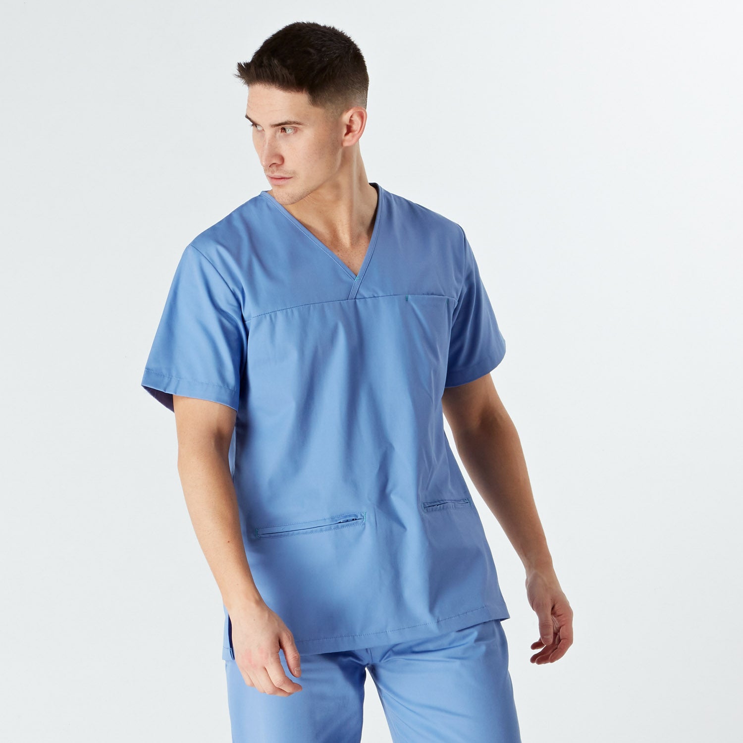 Amalfi Unisex Scrub Top - Ciel